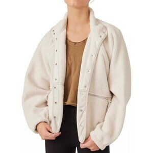Free People Hit the Slopes Fleece Jacket Muted Beige